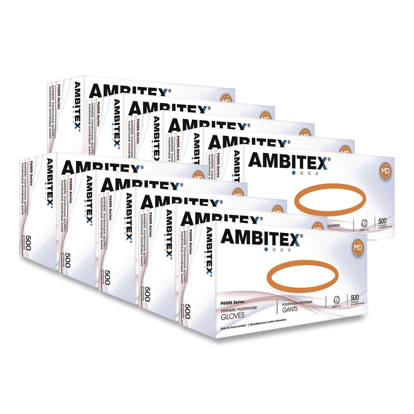 AMBITEX® V200 Series Powder-Free Vinyl Exam Gloves, Small, 4 mil Thick, 9" Long, Clear, 100/Box, 10 Boxes/Carton (TXIVSM200CT)