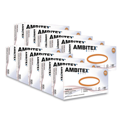 AMBITEX® V200 Series Powder-Free Vinyl Exam Gloves, Small, 4 mil Thick, 9" Long, Clear, 100/Box, 10 Boxes/Carton (TXIVSM200CT)