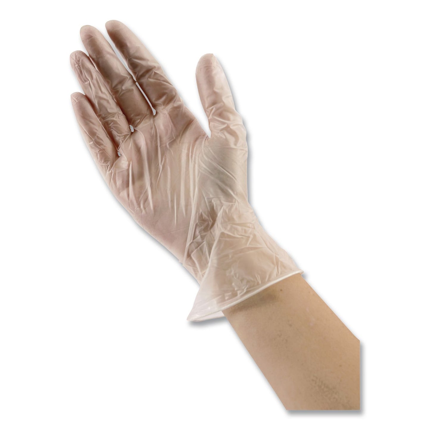 AMBITEX® V200 Series Powder-Free Vinyl Exam Gloves, Small, 4 mil Thick, 9" Long, Clear, 100/Box, 10 Boxes/Carton (TXIVSM200CT)