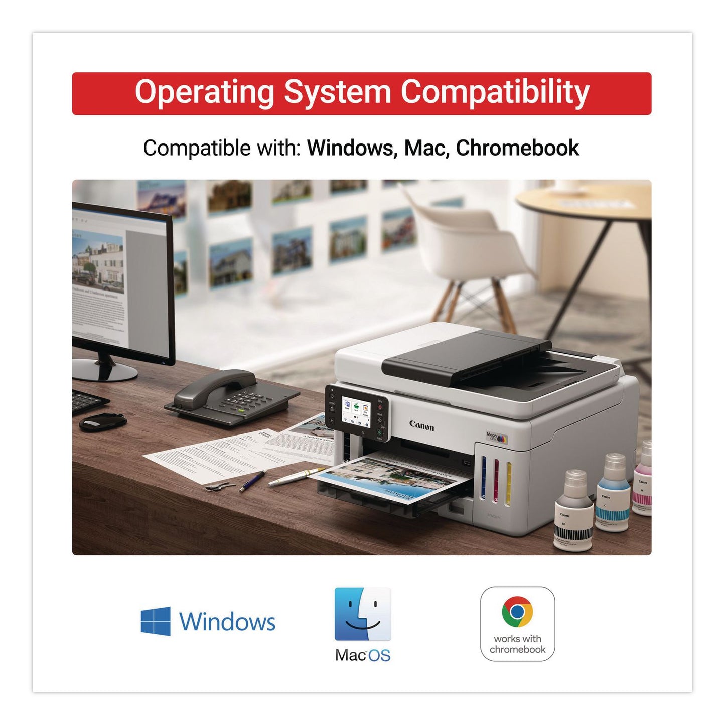 Canon® MegaTank GX6120 All-in-One Printer, Copy/Print/Scan (CNM6882C002)