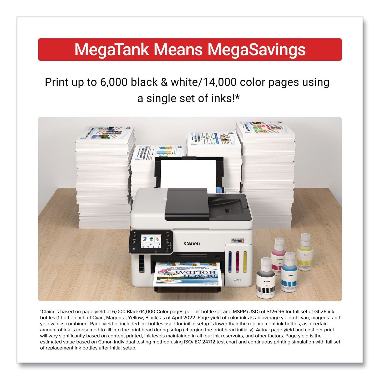 Canon® MegaTank GX6120 All-in-One Printer, Copy/Print/Scan (CNM6882C002)