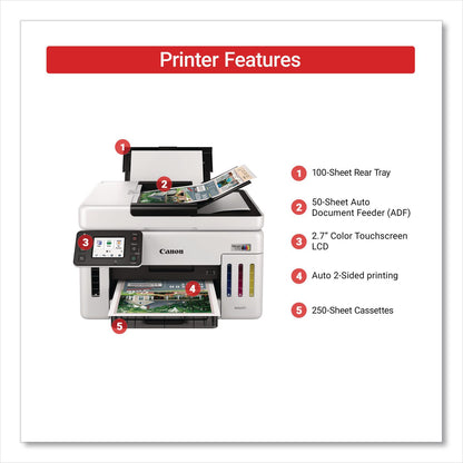 Canon® MegaTank GX6120 All-in-One Printer, Copy/Print/Scan (CNM6882C002)