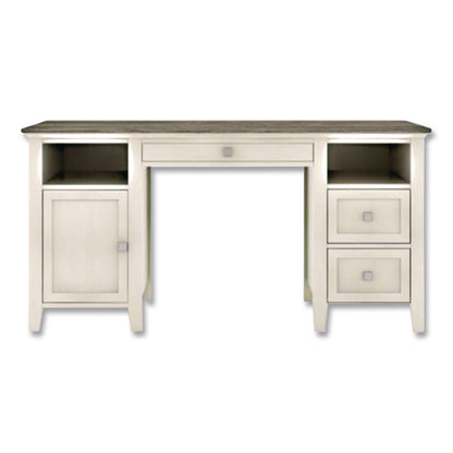 Whalen® Abington Two-Pedestal Wood Computer Desk, 60" x 23.63" x 30.25", Dusty Aged Oak/Antique White (WHLSPUSABTD)