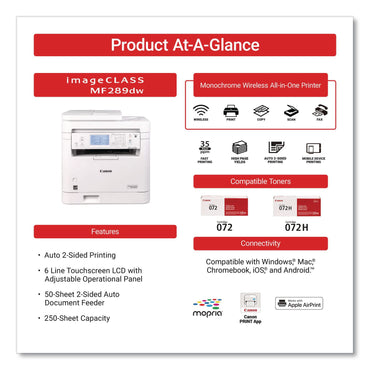 Canon® imageCLASS MF289dw, Copy/Fax/Print/Scan (CNM6354C005)