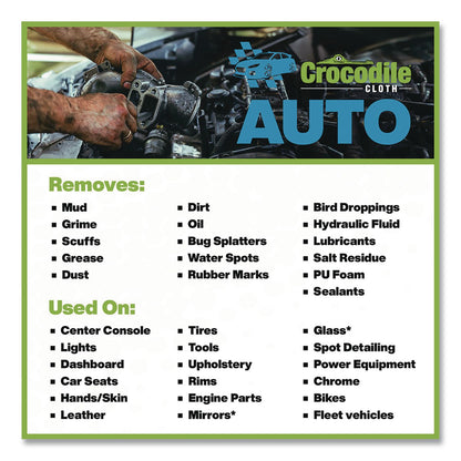 Crocodile Cloth® Auto Cleaning Cloths, 10 x 15, White, 100/Pack (DIL6930100)