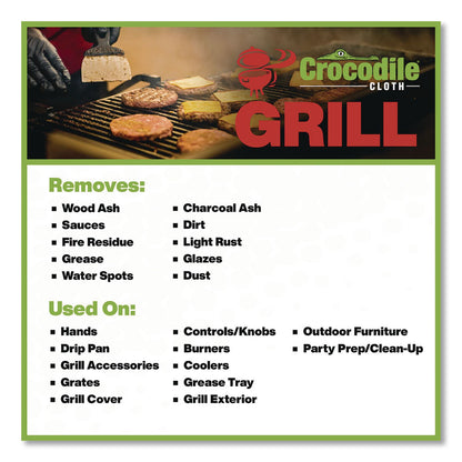 Crocodile Cloth® Grill Cleaning Cloths, 10 x 15, White, 80/Pack (DIL6600080)