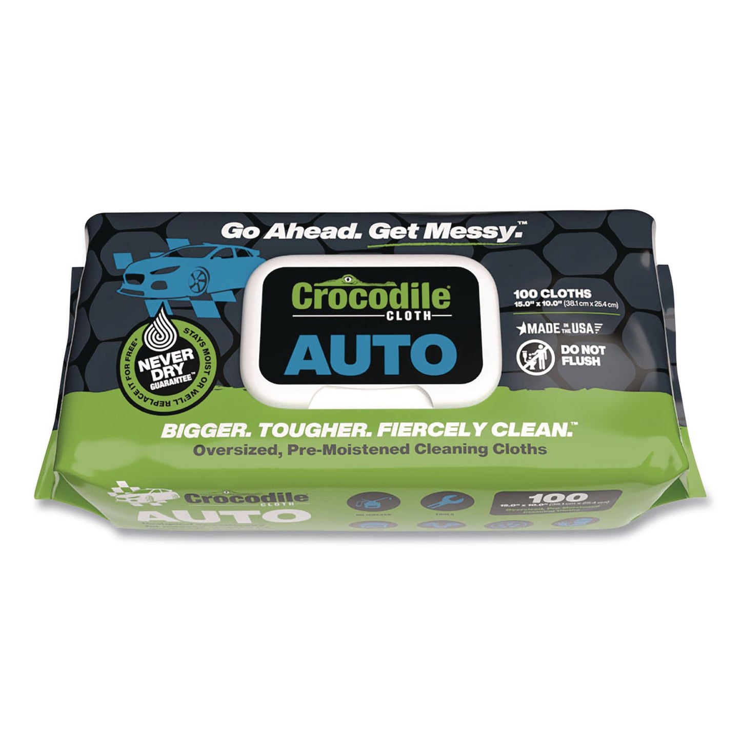 Crocodile Cloth® Auto Cleaning Cloths, 10 x 15, White, 100/Pack (DIL6930100)