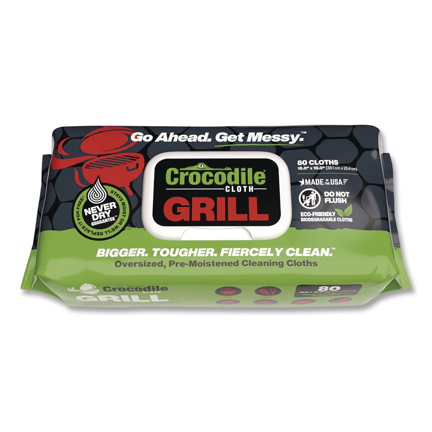 Crocodile Cloth® Grill Cleaning Cloths, 10 x 15, White, 80/Pack (DIL6600080)