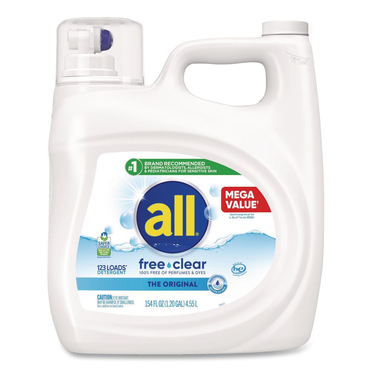 all® Free Clear HE Laundry Detergent, 154 oz Bottle, 2/Carton (DIA47465)