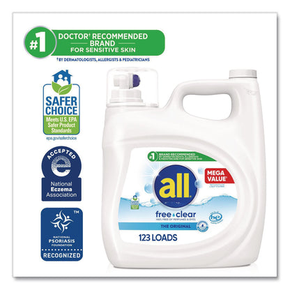 all® Free Clear HE Laundry Detergent, 154 oz Bottle, 2/Carton (DIA47465)
