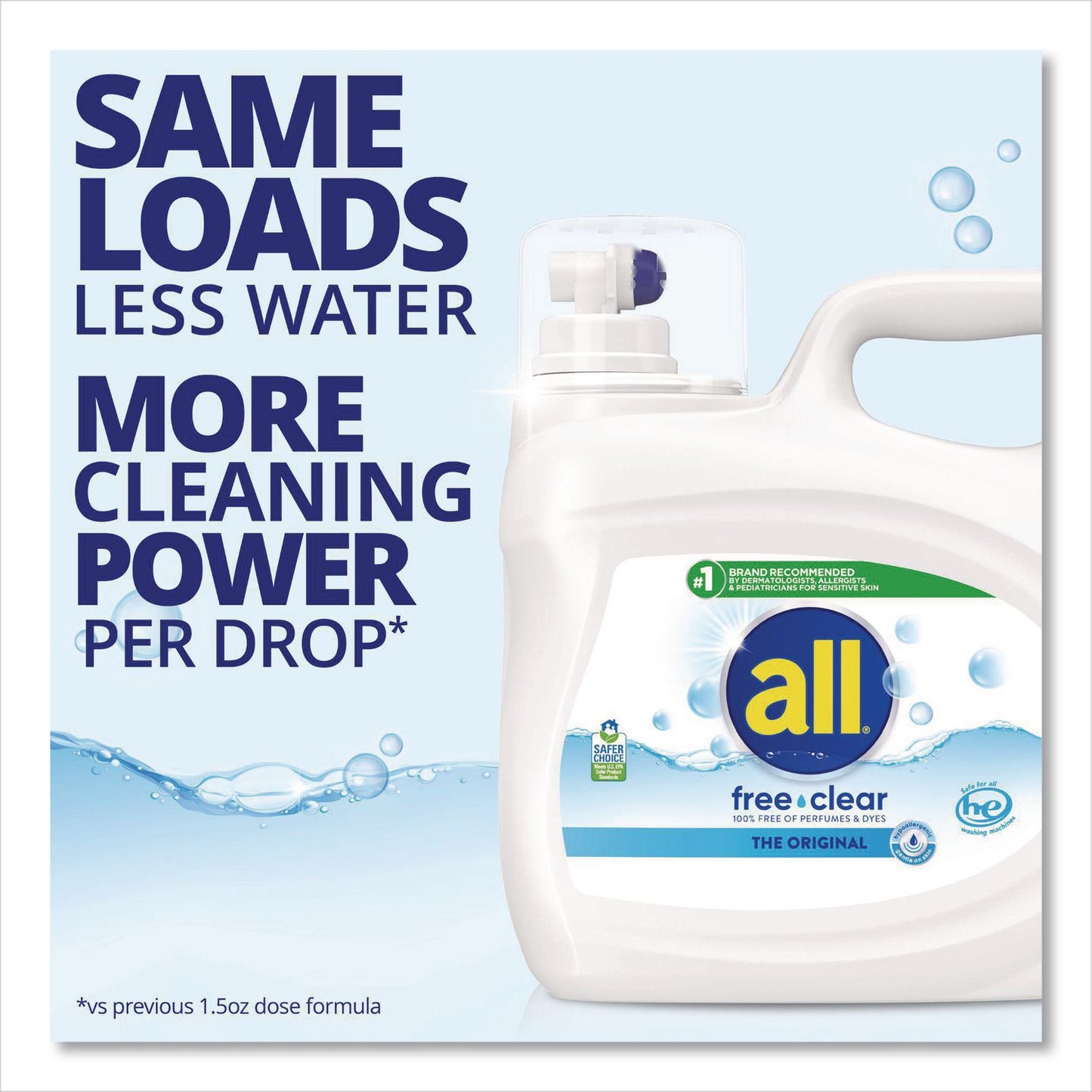 all® Free Clear HE Laundry Detergent, 154 oz Bottle, 2/Carton (DIA47465)