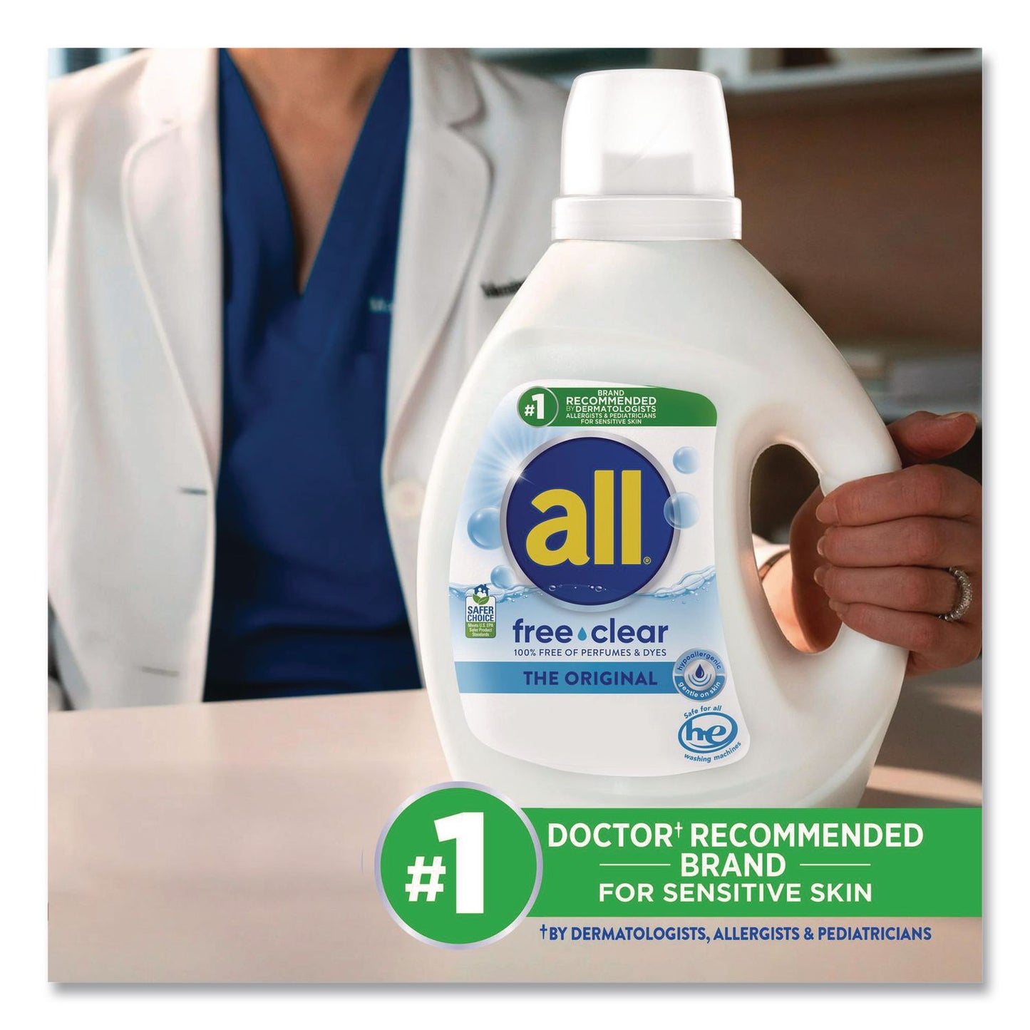 all® Free Clear HE Laundry Detergent, 118 oz Bottle, 4/Carton (DIA47463)