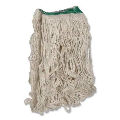 Rubbermaid® Commercial Super Stitch Cotton Looped End Wet Mop Head, 20 oz Capacity, Medium, White, 1" White Headband (RCP11206WH00)