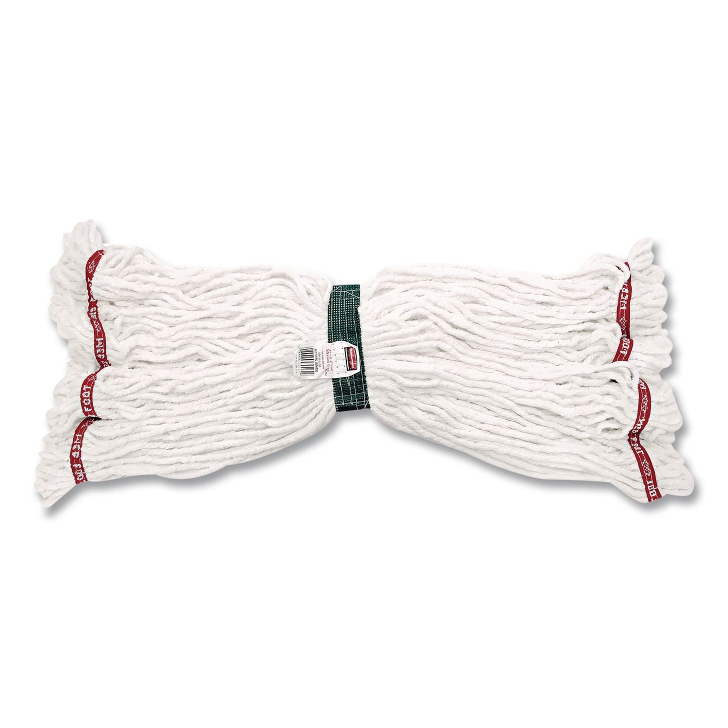 Rubbermaid® Commercial Super Stitch Cotton Looped End Wet Mop Head, 20 oz Capacity, Medium, White, 1" White Headband (RCP11206WH00)