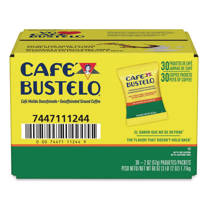 Café Bustelo Decaffeinated Espresso Ground Coffee, 2 oz Fraction Pack, 30/Carton (FOL11244)