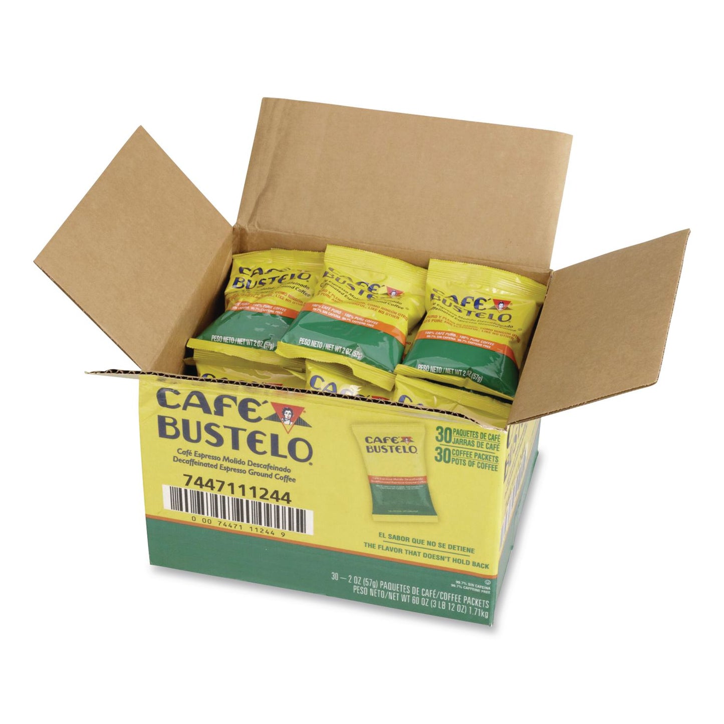 Café Bustelo Decaffeinated Espresso Ground Coffee, 2 oz Fraction Pack, 30/Carton (FOL11244)