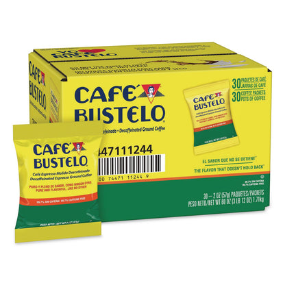 Café Bustelo Decaffeinated Espresso Ground Coffee, 2 oz Fraction Pack, 30/Carton (FOL11244)