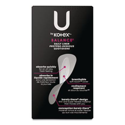 Kotex® Balance Daily Wrapped Panty Liners, Light Absorbency, 50/Pack, 8 Packs/Carton (KCM42489)