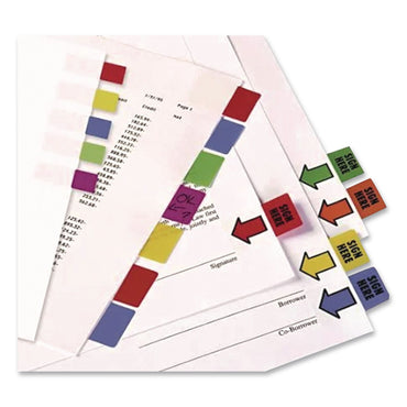 Redi-Tag® Removable Sign Here Flags, Assorted Colors, 100/Pack (RTG77830)