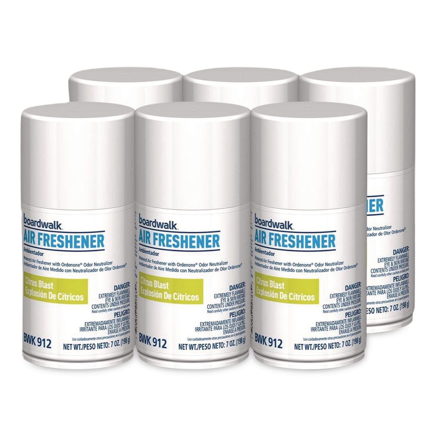 Boardwalk® Metered Air Freshener Refill, Citrus, 7 oz Aerosol Can, 6/Carton (BWK912)