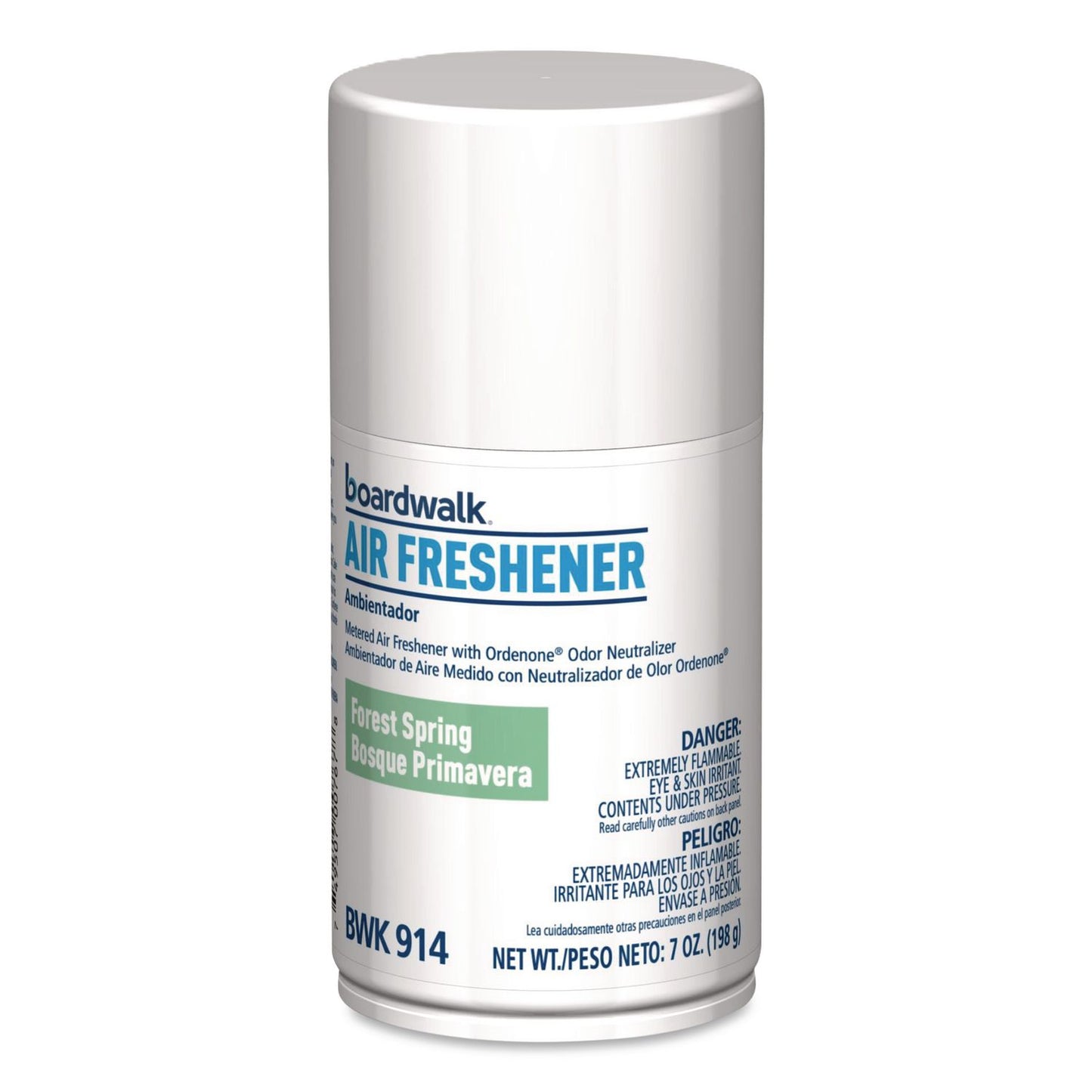 Boardwalk® Metered Air Freshener Refill, Forest Spring, 7 oz Aerosol Can, 6/Carton (BWK914)