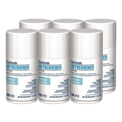 Boardwalk® Metered Air Freshener Refill, Fresh Linen, 7 oz Aerosol Can, 6/Carton (BWK913)