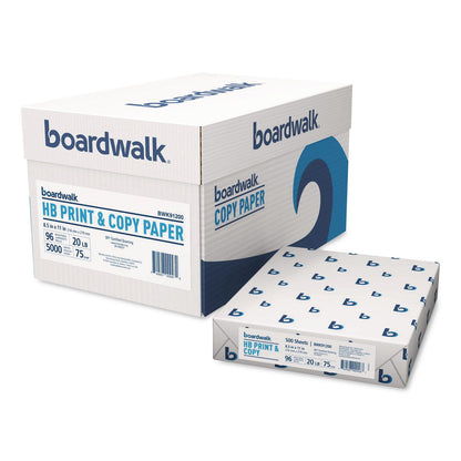 Boardwalk® High-Bright Multipurpose Paper, 96 Bright, 20 lb Bond Weight, 8.5 x 11, White, 500 Sheets/Ream, 10 Reams/Carton (BWK91200)