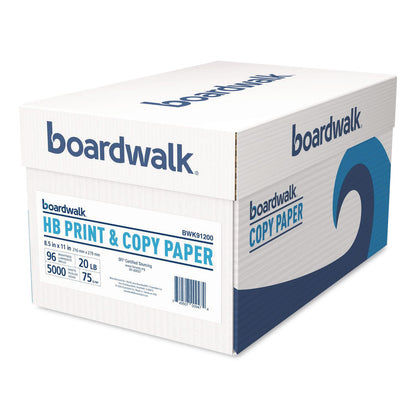 Boardwalk® High-Bright Multipurpose Paper, 96 Bright, 20 lb Bond Weight, 8.5 x 11, White, 500 Sheets/Ream, 10 Reams/Carton (BWK91200)