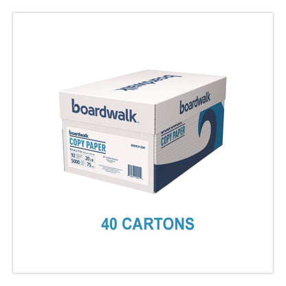 Boardwalk® Copy Paper, 92 Bright, 20 lb Bond Weight, 8.5 x 11, White, 500 Sheets/Ream, 10 Reams/Carton, 40 Cartons/Pallet (BWK21200PLT)