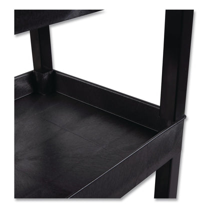 Luxor TUFFY XL Three-Shelf Heavy-Duty Multipurpose Utility Cart, Plastic, 375 lb Capacity, 35.25" x 18" x 37.25", Black (LXCEC111HDB)