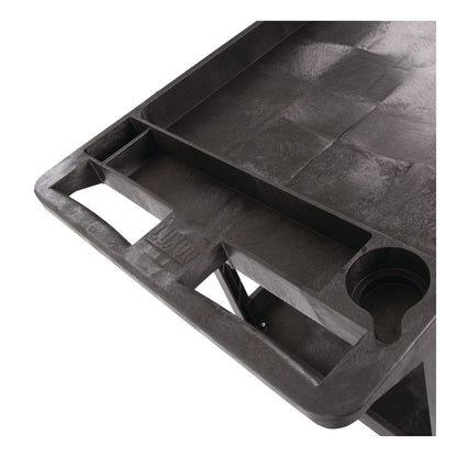 Luxor WORKLOAD Two-Shelf Heavy-Duty Industrial Utility Cart, Plastic, 500 lb Capacity, 45.5" x 25.5" x 33", Black (LXCXLC11B)