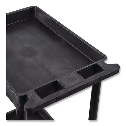 Luxor ENDURA Three-Shelf Utility Cart, Plastic, 300 lb Capacity, 26.5" x 18.5" x 39.25", Black (LXCSTC111B)