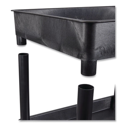 Luxor ENDURA Two-Shelf Utility Cart, Plastic, 300 lb Capacity, 26.5" x 18.5" x 37.5", Black (LXCSTC11B)
