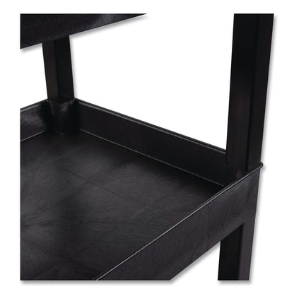 Luxor ENDURA Three-Shelf Utility Cart, Plastic, 300 lb Capacity, 26.5" x 18.5" x 39.25", Black (LXCSTC111B)