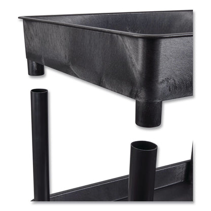 Luxor ENDURA Three-Shelf Utility Cart, Plastic, 300 lb Capacity, 26.5" x 18.5" x 39.25", Black (LXCSTC111B)
