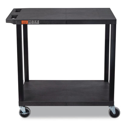 Luxor TUFFY XL Two-Shelf Multipurpose Utility Cart, Plastic, 400 lb Capacity, 35.25" x 18" x 33, Black (LXCEC22B)