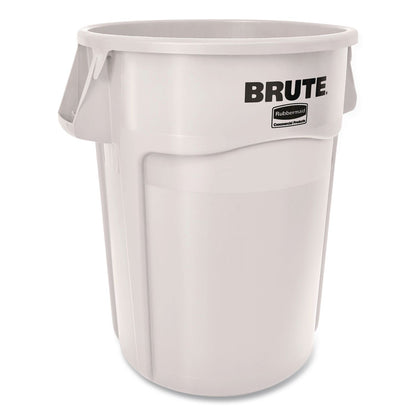 Rubbermaid® Commercial Vented Round Brute Container, 44 gal, Plastic, White, 4/Carton (RCP1779740)