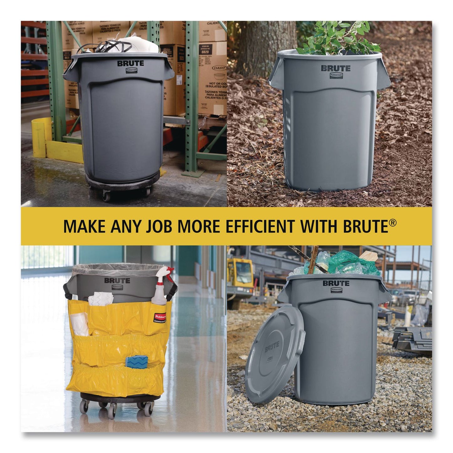 Rubbermaid® Commercial Vented Round Brute Container, 44 gal, Plastic, White, 4/Carton (RCP1779740)