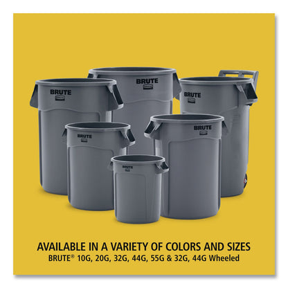 Rubbermaid® Commercial Vented Round Brute Container, 44 gal, Plastic, White, 4/Carton (RCP1779740)
