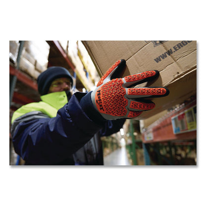 ergodyne® ProFlex 7521 Thermal Coated Impact-Resistant Gloves, EN388:2131X, 7.5" Long, 3X-Large (12), Gray/Black/Orange, Pair (EGO17647)