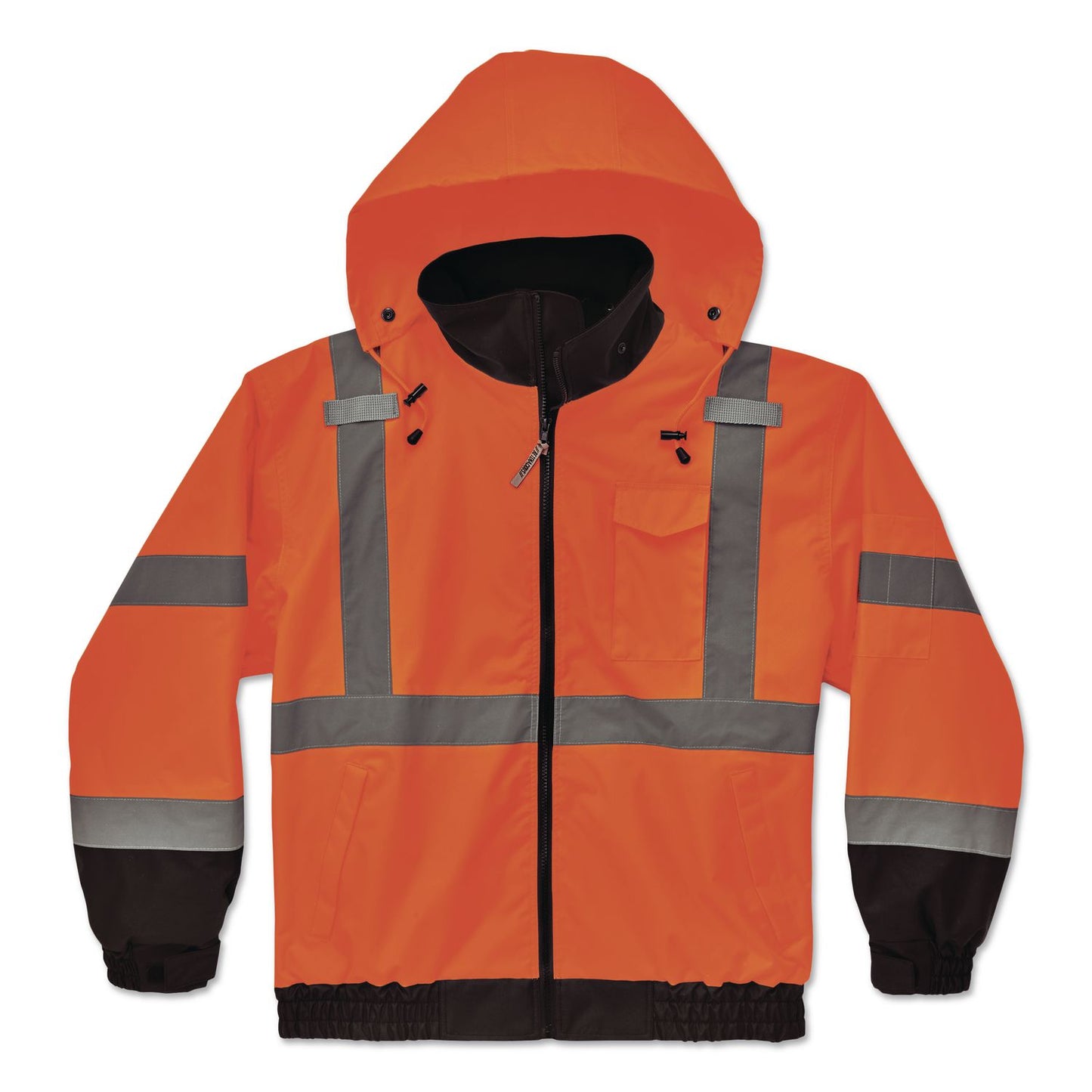 ergodyne® GloWear 8379 Class 3 Hi-Vis Fleece Lined Bomber Jacket, X-Small, Orange (EGO24461)