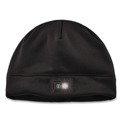 ergodyne® N-Ferno 6801 Winter Skull Cap with LED Rechargeable Light, Fleece, One Size Fits Most, Black (EGO16792)