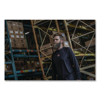 ergodyne® N-Ferno 6435 Midweight Long Sleeve Base Layer Shirt, 5X-Large, Black (EGO40209)