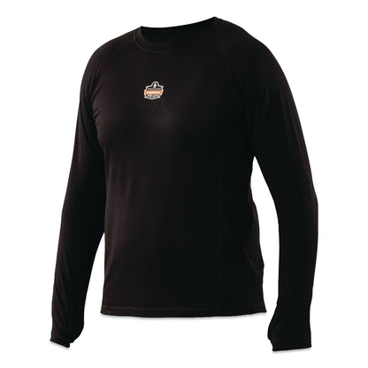 ergodyne® N-Ferno 6435 Midweight Long Sleeve Base Layer Shirt, Small, Black (EGO40202)