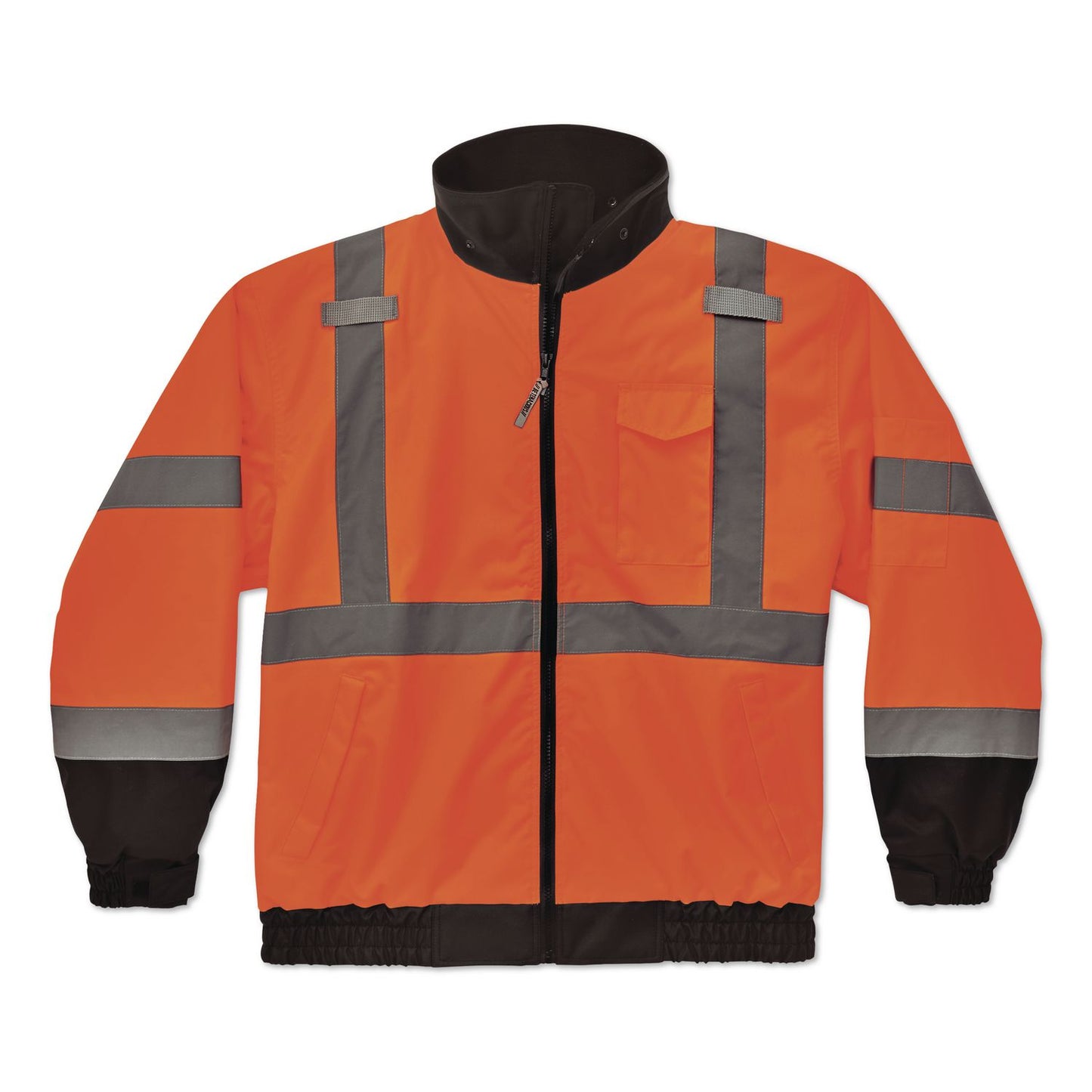 ergodyne® GloWear 8379 Class 3 Hi-Vis Fleece Lined Bomber Jacket, X-Small, Orange (EGO24461)