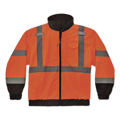 ergodyne® GloWear 8379 Class 3 Hi-Vis Fleece Lined Bomber Jacket, X-Small, Orange (EGO24461)