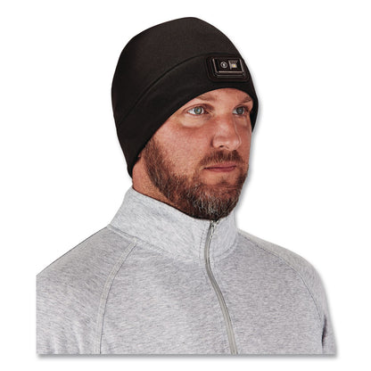 ergodyne® N-Ferno 6801 Winter Skull Cap with LED Rechargeable Light, Fleece, One Size Fits Most, Black (EGO16792)