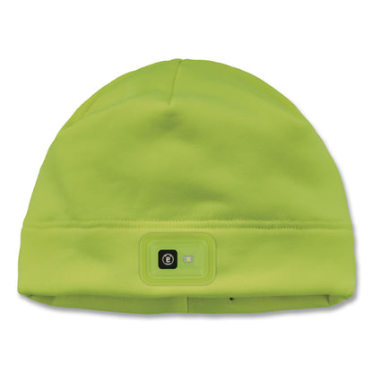 ergodyne® N-Ferno 6801 Winter Skull Cap with LED Rechargeable Light, Fleece, One Size Fits Most, Lime (EGO16790)