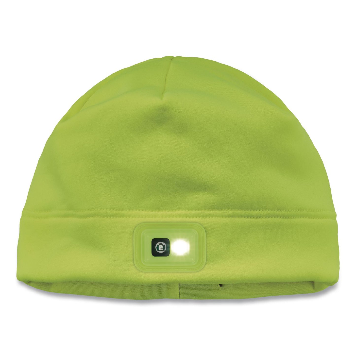 ergodyne® N-Ferno 6801 Winter Skull Cap with LED Rechargeable Light, Fleece, One Size Fits Most, Lime (EGO16790)