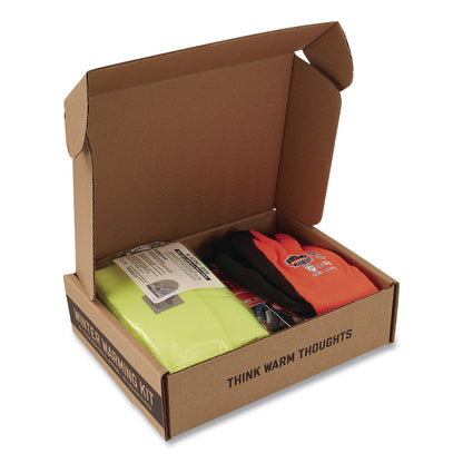 ergodyne® N-Ferno 6981 Winter Warming Kit, 2X-Large, Lime/Orange/Navy (EGO16986)